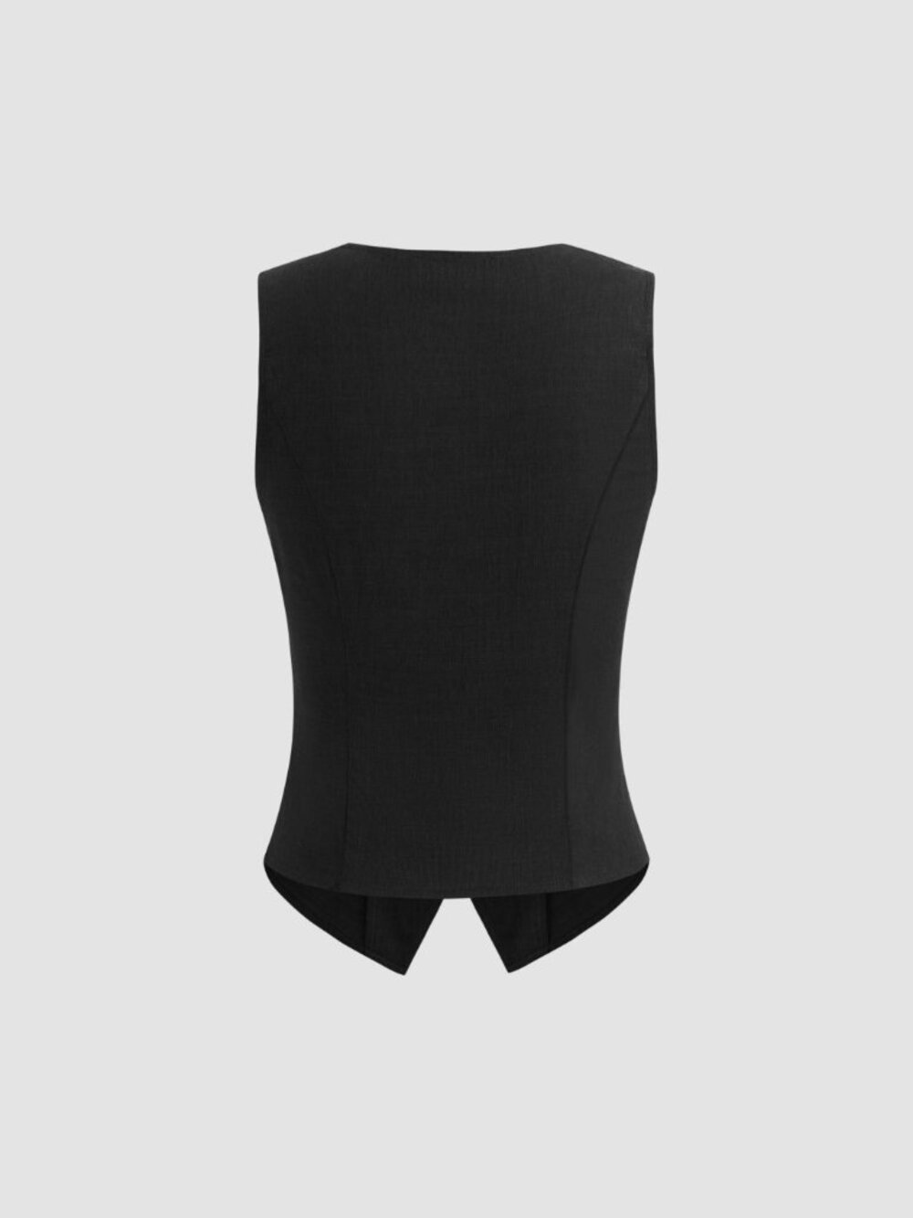 NWT Cotton-blend V-neck Solid Black Button Vest Size Large - Picture 2 of 6